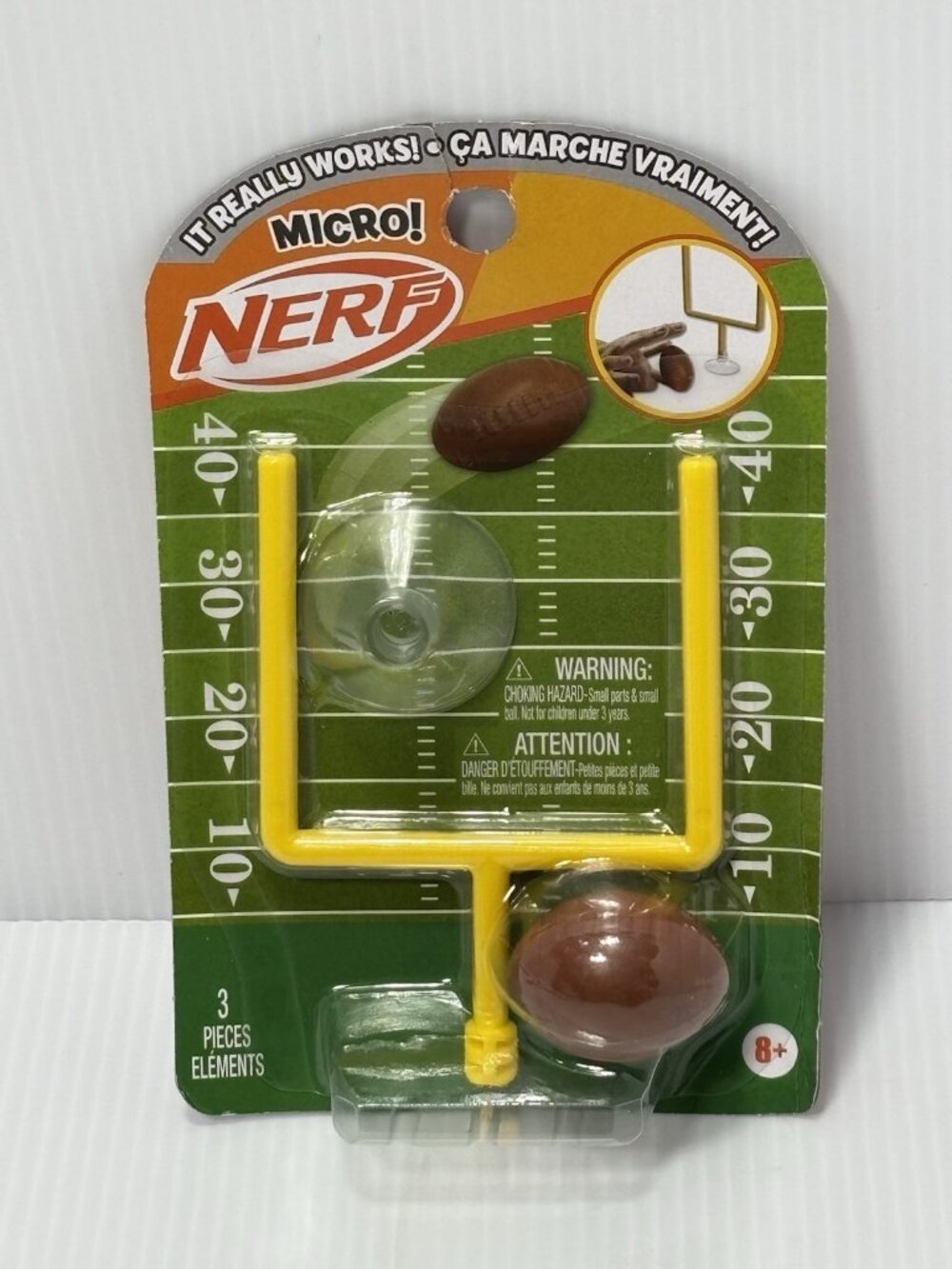 Nerf Micro Football Goal Post Mini Tabletop Game Set Suction Cup Ball Toy Kids
